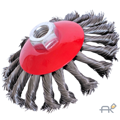 Кордщетка коническая. жесткая 115мм (М14) Roshma